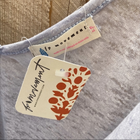 Free People Movement Acid Wash Burnout Tank Top Light Blue - Picture 4 of 5